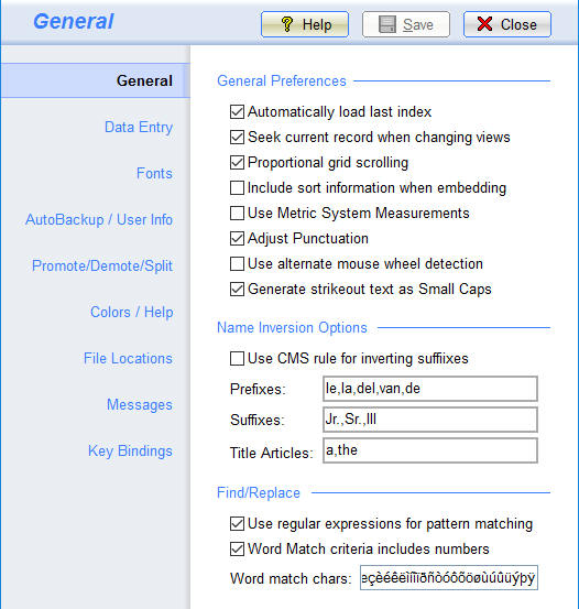 SI8 Preferences>General