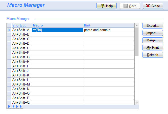 SI8 Macro Manager