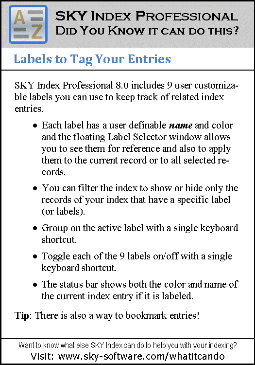 Labels to Tag Your Entries